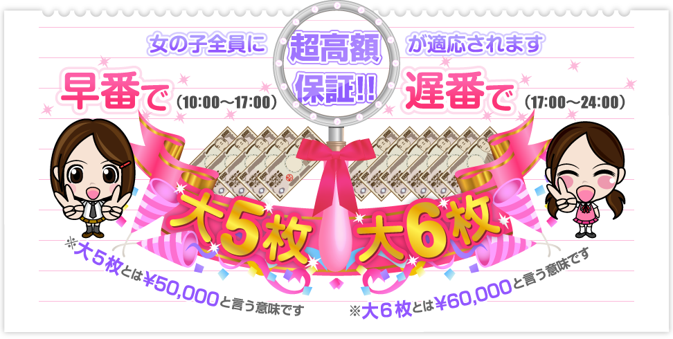 「甘えっ娘」で働く女の子全員に超高額保障が適応されます。